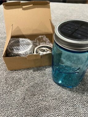 Wide-Mouth Mason Jar Solar Lantern Lights - Set of 4